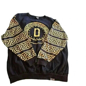 DFYNT Vtg Mens Sweater Black Yellow 3xL